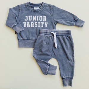 Kids JV Acid Wash Jogger Sweatsuit Set - Olive + Scout - 1 of 4