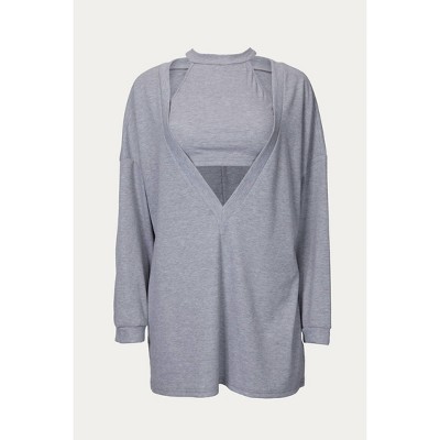 Women's CROPPED TANK AND PULLOVER TWO-PIECE SET - ESLEY COLLECTION