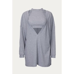 Women's CROPPED TANK AND PULLOVER TWO-PIECE SET - ESLEY COLLECTION - 1 of 1
