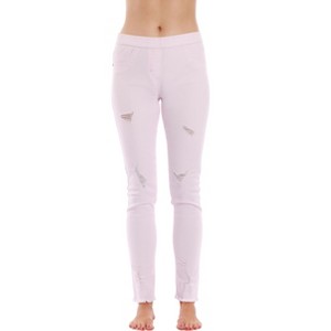 Just Love Denim Wash Ripped Jeggings for Women (Pink, X-Large) - 1 of 3