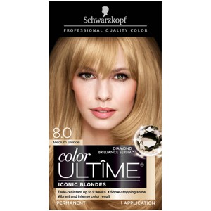 Schwarzkopf Ultime Iconic Blondes Permanent Hair Color - 8.0 Medium Blond, Med Yellow