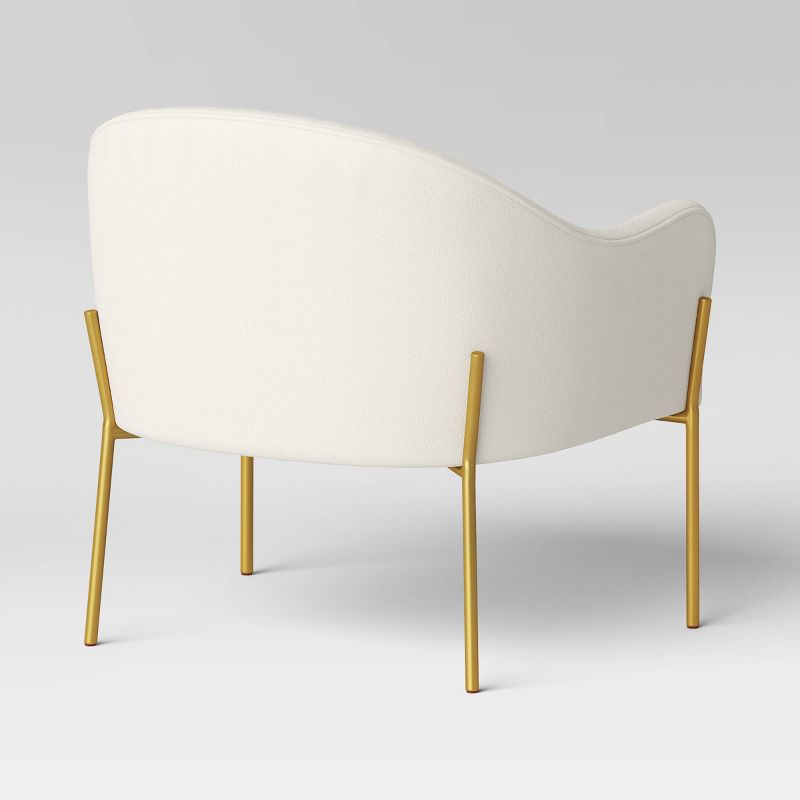 Gladden Barrel Accent Chair Cream Boucle/Brass - Threshold&#8482;, 5 of 11