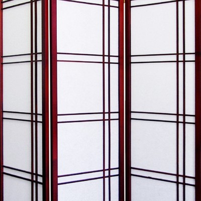 Vynxaria 70" Tall 3-Panel Screen / Room Divider "Girard" with Cherry finish