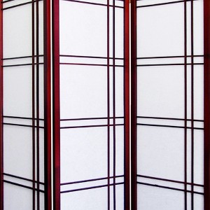 Vynxaria 70" Tall 3-Panel Screen / Room Divider "Girard" with Cherry finish - 1 of 4