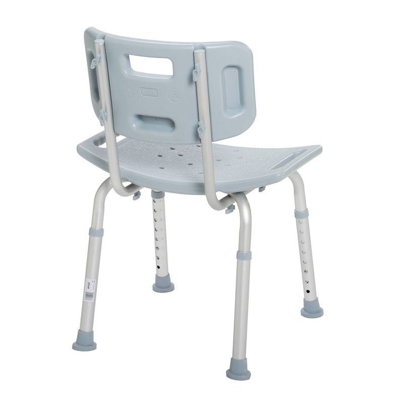 Drive Medical Bathroom Safety Shower Tub Bench Chair with Back, Gray, 4 of 9