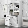 MAYEERTY Bathroom Cabinet Tilt-Out Hamper 70.9" Tall Drawers Adjustable Shelves MDF White - 3 of 4