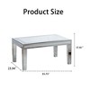 Gulches Modern Silver Coffee Table with Crushed Crystal Border Clear Glass Top Mirrored Finish Rectangle Center Table, Luxury Living Room Furniture - 2 of 4