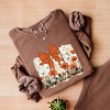 Coquette Fall Floral Orange - Womens Lightweight Garment Dyed Sweatshirt - 2 of 3
