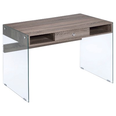 Writing Desk Clear Oak Gray - Acme Furniture