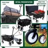 SKRAN Portable Folding Beach Wagons Carts with Wheels & Drink Holders,Outdoor Wagon with 3pcs plastic Liner Cover for Shopping,Garden,Camping - 4 of 4