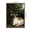 Kate & Laurel All Things Decor Sylvie Framed Canvas Reindeer Sitting Under a Christmas Tree by Michael Schauer - 2 of 4
