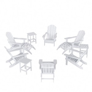 WestinTrends Malibu HDPE Outdoor Patio Folding Poly Adirondack Chair (12-Piece Set) - 1 of 4