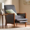 Mid-Century Modern Style Fabric Channel Stitch Pushback Recliner with Birch Wood Frame - 4 of 4