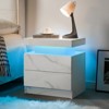 TiramisuBest LED Nightstands 2 Drawer Dresser Acrylic Board Bedside Table RGB Remote Control Bedroom Living Room End Furniture - 2 of 4