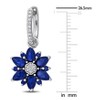 EVERLY JEWELRY | Sterling Silver 1/6 CT Diamond TW And 4 2/5 CT TGW Created Blue Sapphire Hoop Earrings - 2 of 4