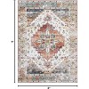 Vintage Washable Area Rug, Non-Slip Floral Print Carpet for Living Room Bedroom, Soft Low Pile Indoor Floor Cover for Dining Room - 2 of 4