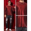 Lars Amadeus Long Sleeves Party Shiny Stripes Printed Metallic T-Shirt - 4 of 4