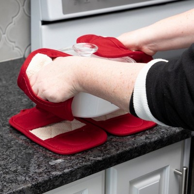 Paprika Red Cotton Canvas Pot Holder Set