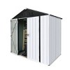 Syemin Storage Sheds Outdoor Storage Sheds 6ftx4ft Apex Roof Lockable Door Compact for Garden, Backyard, Patio, White, 70.1"*46.4"*75" - 3 of 4