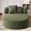 Okak Modern Oval Chaise Lounge Sleeper Sofa Bed with Supportive Pillows,Upholstered Deep Seat Futon Sofa Couch for Living Room - 4 of 4