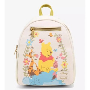 Loungefly Disney Winnie The Pooh Flowers Mini Faux Leather Shell Backpack - 1 of 4