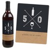 Big Dot of Happiness 50th Milestone Birthday Gift For Men - Wine Bottle Label Stickers - Set of 4 - 3 of 4
