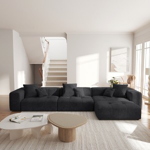 WJShome 144" Sectional Couches For Living Room, L Shaped Couch Modular Sectional Sofa, 3 Seater with Ottoman for Apartment - 1 of 4