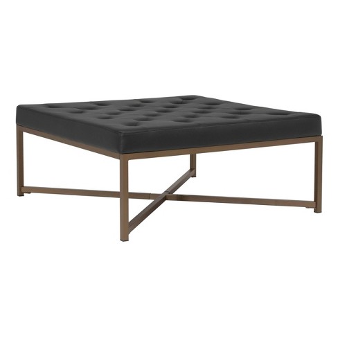 Solstice Aged Bronze Aluminum and Cushion Ottoman