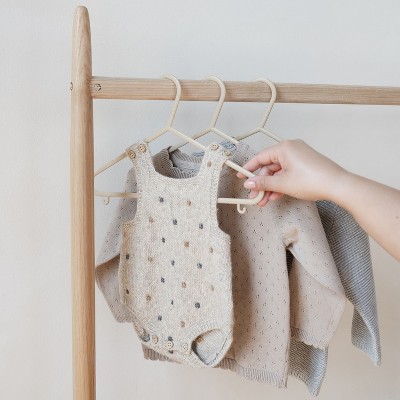 Eco-Friendly Wheat Straw Beige Children's Clothes Hangers, Pack of 30