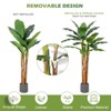 5Ft/6Ft/7FT Artificial Banana Tree Fake Banana Leaf Plants w/Grey Planter, Faux Silk Tree Faux Banana Leaves - 4 of 4