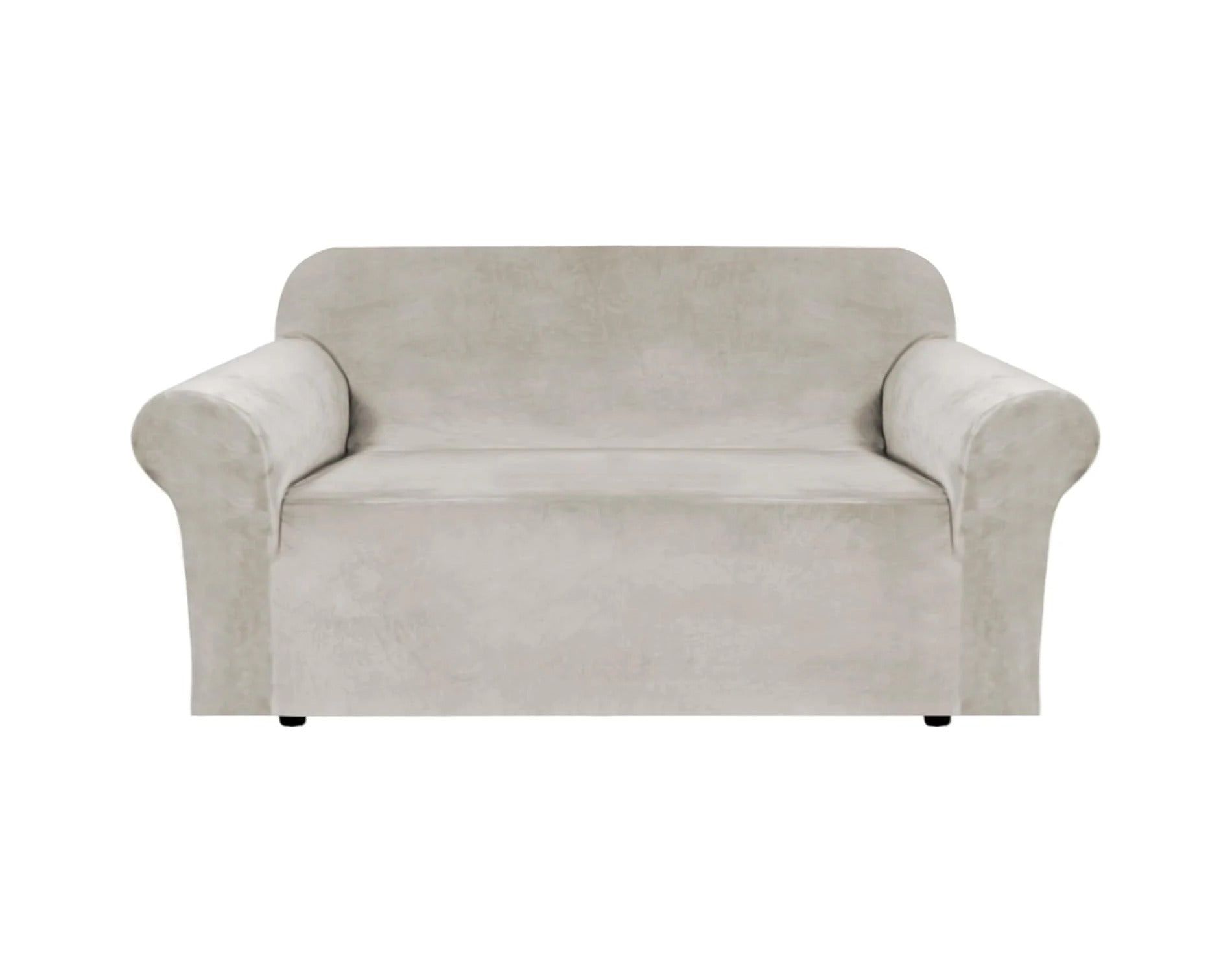 H.Versailtex Stretch Velvet Sofa Covers for Cushion Couch Covers Sofa Slipcovers Furniture Protector OATMEAL Loveseat