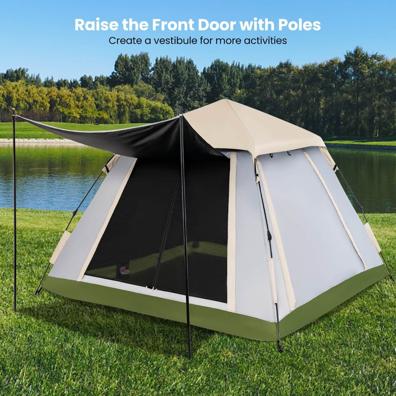Instant Pop-up Tent 2-4 Person Camping Tent w/ Removable Rainfly & Carrying Bag, 2 of 11