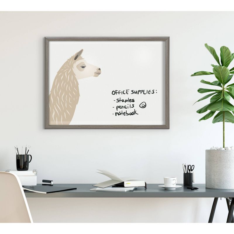 18&#34; x 24&#34; Blake Llama Larry Framed Printed Glass Dry Erase Board by Rocket Jack Gray - Kate &#38; Laurel All Things Decor, 6 of 7