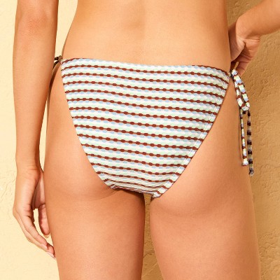 Shade & Shore Women's Jacquard Low-Rise Side-Tie High Leg Cheeky Coverage Bikini Bottom - Shade & Shore™ Multi M — фото 2