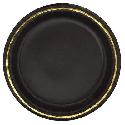 Black shop paper plates