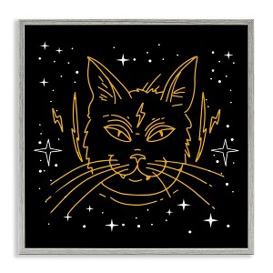 Stupell Industries Starry Cat Lightning Bolt Framed Giclee Art - 1 of 4