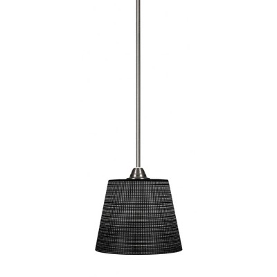 Toltec Lighting Paramount 1 - Light Pendant in  Brushed Nickel with 10" Black Matrix Shade