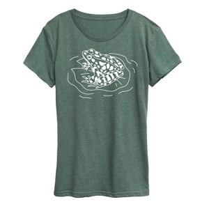 Women's - Instant Message - Frog On Lily Pad Short Sleeve Graphic T-Shirt - 1 of 4