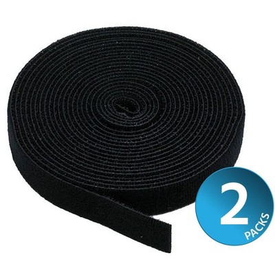 Monoprice 2-Pack Hook and Loop Fastening Tape 5 yard/roll, 0.75in, Black