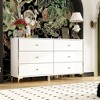 Famapy White Modern 6 Drawers Dresser With Metal Legs - image 3 of 4