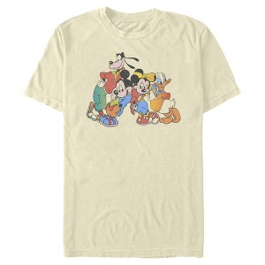 Men's Mickey & Friends Colorful Group Shot Distressed T-Shirt - 1 of 4
