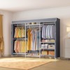 VIPEK V5C Clothes Closet Wardrobe Heavy Duty Covered Clothes Rack, Black Metal Clothing Rack with Grey Oxford Fabric Cover - 2 of 4