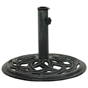 vidaXL Umbrella Base Patio Parasol Umbrella Stand Weighted Base Cast Iron - Green 17.3" x 12.2" - 1 of 4