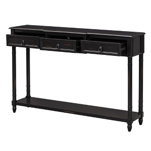 TiramisuBest Rustic Entryway Console Table, 60in Long Sofa Table with two Different Size Drawers and Bottom Shelf with Turquoise Green - 1 of 4