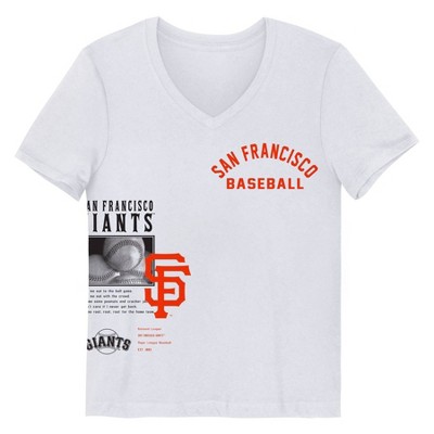 MLB San Francisco Giants Girls' White V-Neck T-Shirt