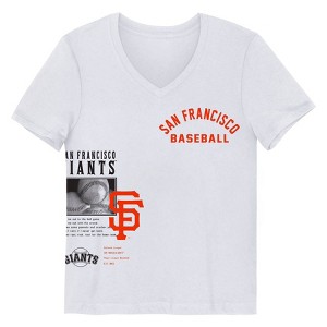 MLB San Francisco Giants Girls' White V-Neck T-Shirt - 1 of 1