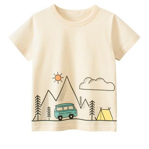 MyKids-USA Boys’ Outing Scene Print T-Shirt In European And American Style For Summer - 1 of 4
