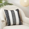 Saro Lifestyle Textured Stripe Woven Poly Filled Throw Pillow, Black, 20"x20" - image 3 of 3