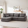 100.2" Convertible L-Shaped Linen Sofa with Ottoman, 5 Cushions & 4 Lumbar Pillows (Black) - 2 of 4
