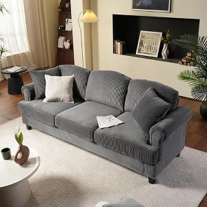 XIZZI 3 Seater Sofa Couch with Deep Seats, Modern Upholstered Sofa with Armrests, Comfy Couches for Living Room, Bedroom and Office - 1 of 4
